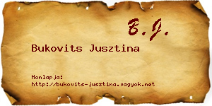 Bukovits Jusztina névjegykártya